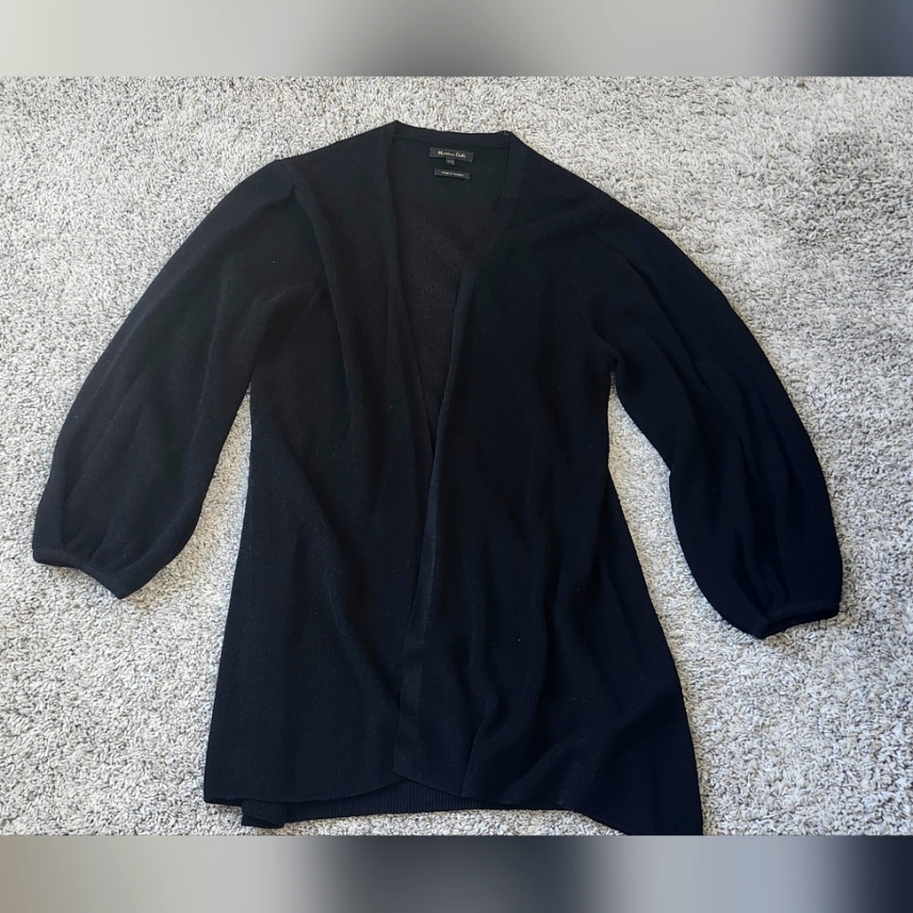 Massimo Dutti $109 cardigan size XS black 3/4 sleeves